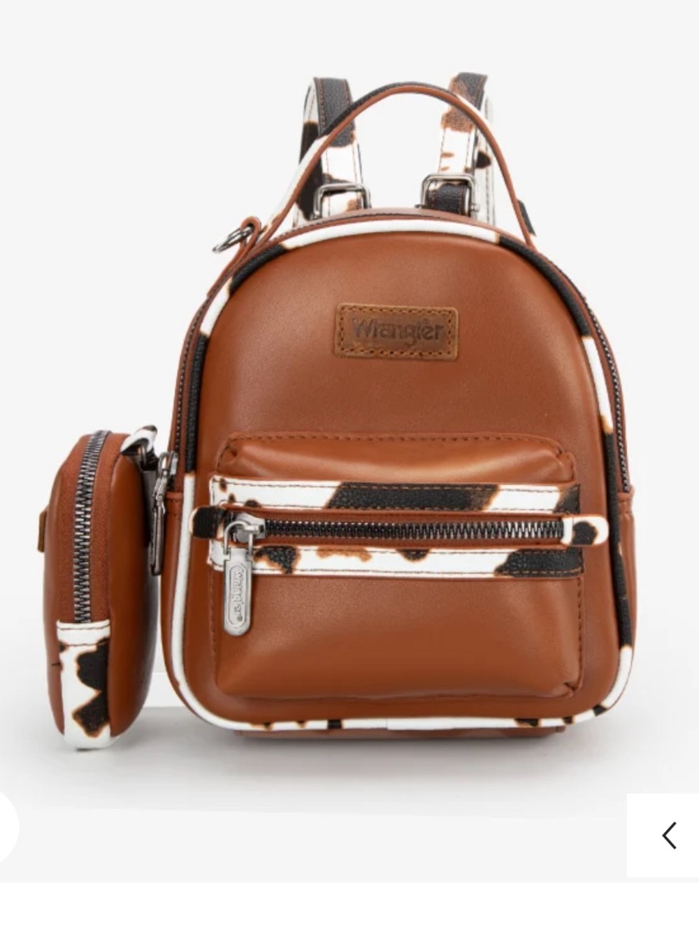 Wrangler Brown Mini Backpack & wallet with Cowhide Accent